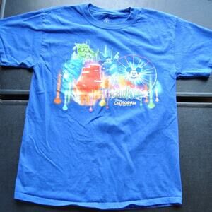 Disney Land World Of Color Shirt Medium Blue Hanes